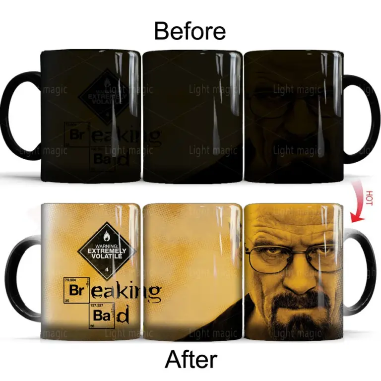Breaking Bad Taza de café con leche cambiada de color cerámico mágico de 350 ml