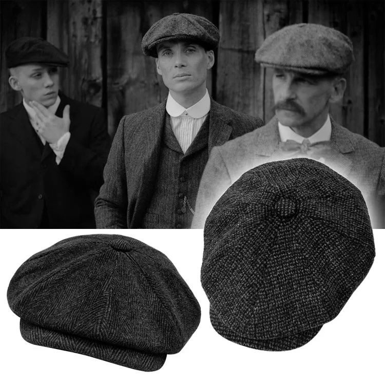 Gorra Newsboy de pana estilo Retro británico boina octogonal Unisex sombrero de pintor primavera otoño Vintage Peaky Blinders inspirado ​