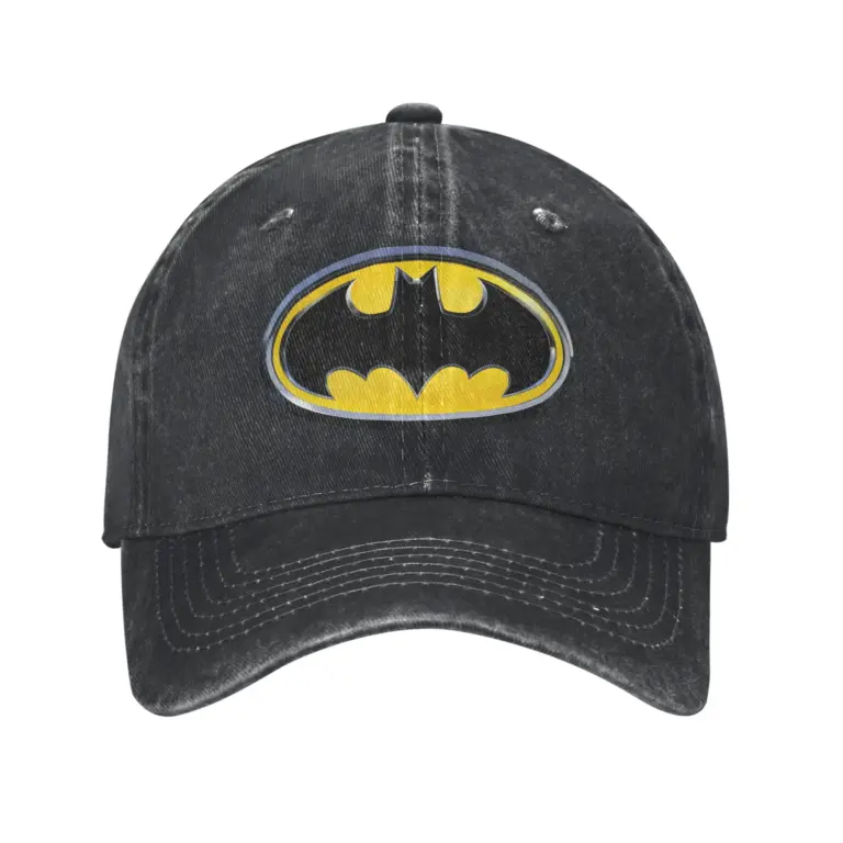 Gorra de Béisbol con el Símbolo Clásico de Batman para Hombre y Mujer, Gorra Desgastada, Estilo Informal, para Verano, al Aire Libre, sin Estructura, Suave
