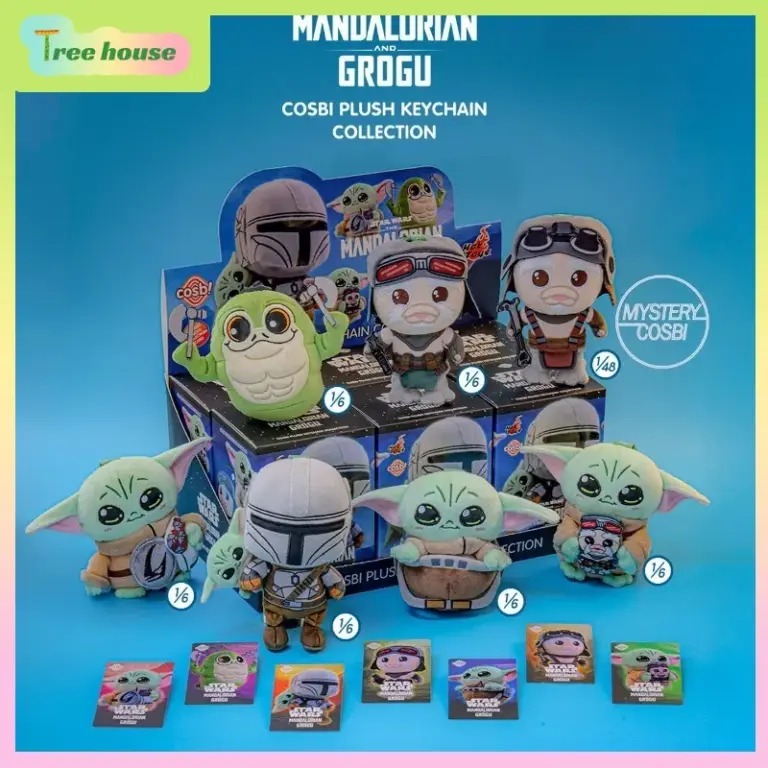 Hot Toys COSBI Series The Mandalorian & Grogu Blind Box Set, Lindo Peluche de Grogu de Dibujos Animados, Colgante, Regalo
