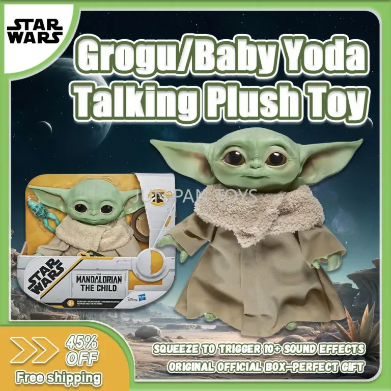 Juguete de Peluche Original Hasbro Star Wars Grogu, Personaje de The Mandalorian, Figura Electrónica Interactiva que Habla, Baby Yoda, Rana, Regalo para Niños