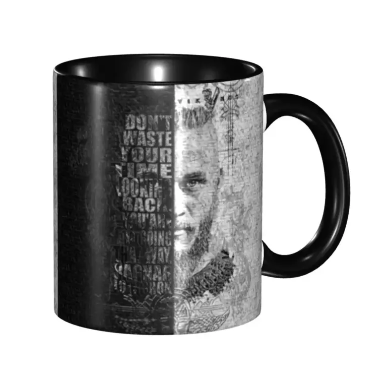 Taza con citas vikingas de Ragnar Lothbrok, taza de café de cerámica personalizada de guerrero Valhalla nórdico, regalo creativo