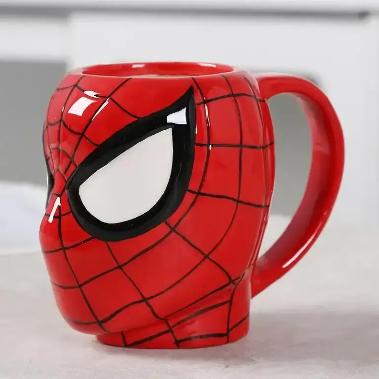 Taza de Cerámica de Gran Capacidad de la Serie de Superhéroes de Marvel, Taza de Café Creativa para Niños y Niñas, Regalo de Spider-Man y Iron Man