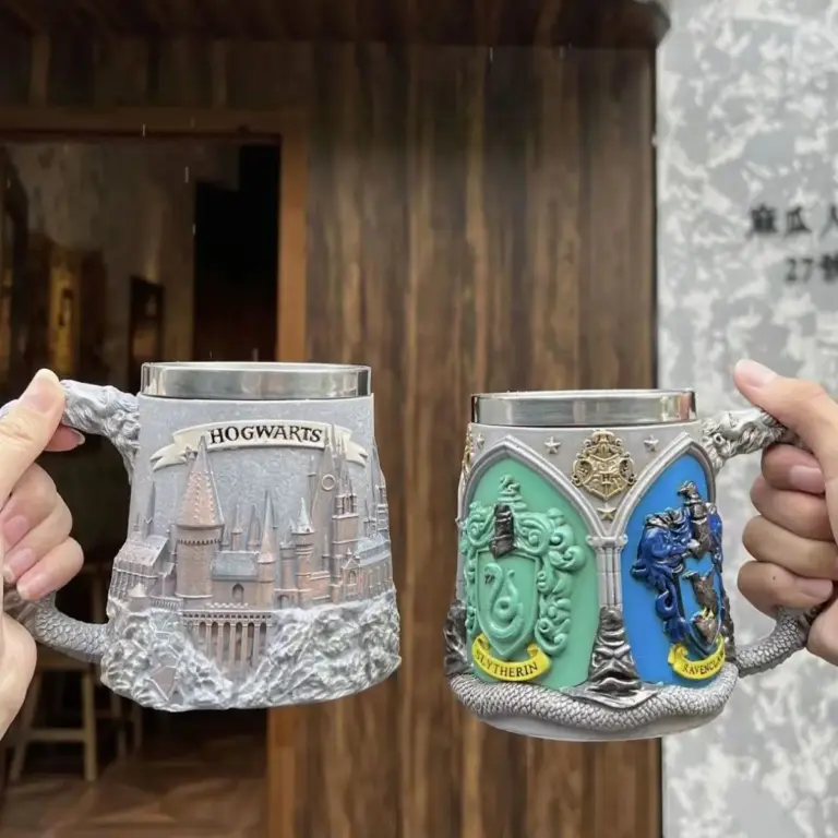 Taza de agua de acero inoxidable de Harry Potter, tazas de agua de regalo de la Academia Mágica, taza de café de acero inoxidable
