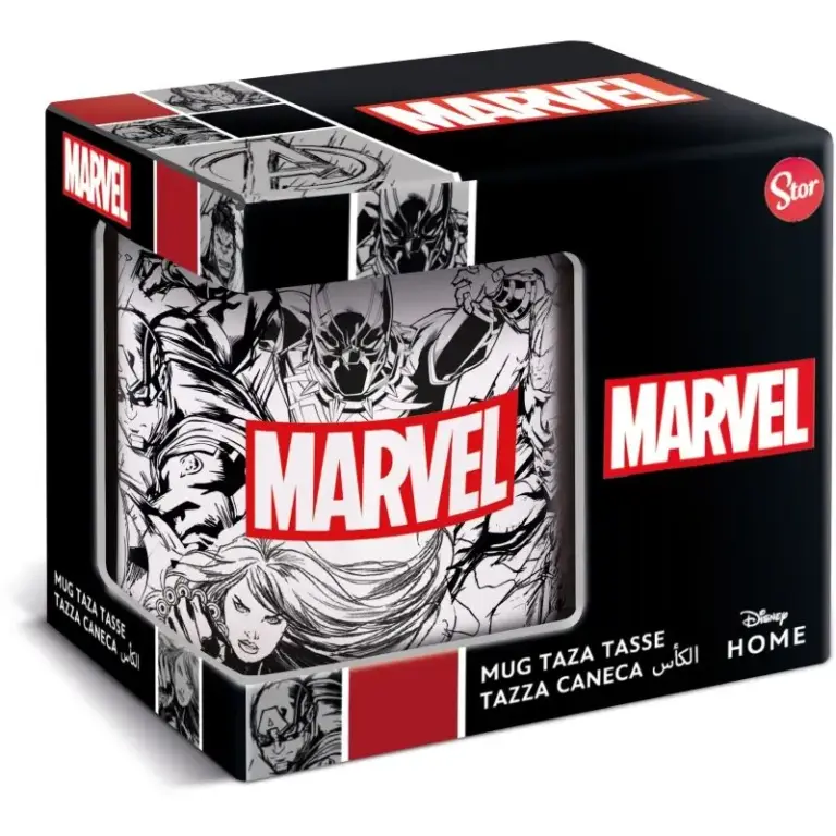 Taza en caja regalo ilustración cómic marvel 325 ml