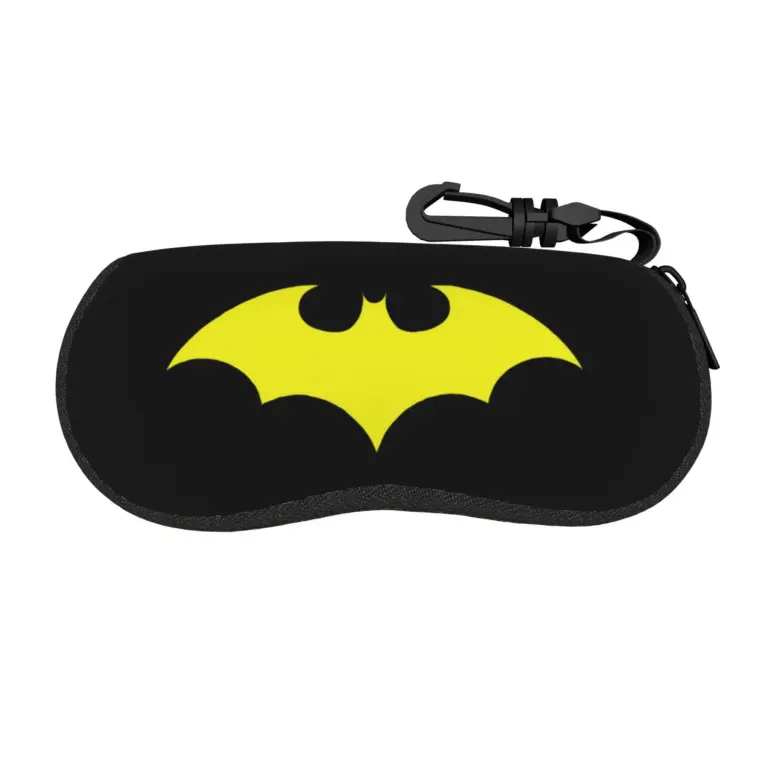 Estuche para gafas con logotipo de Batman, color amarillo, accesorios de protección unisex, caja de almacenamiento para gafas de sol, contenedor para gafas