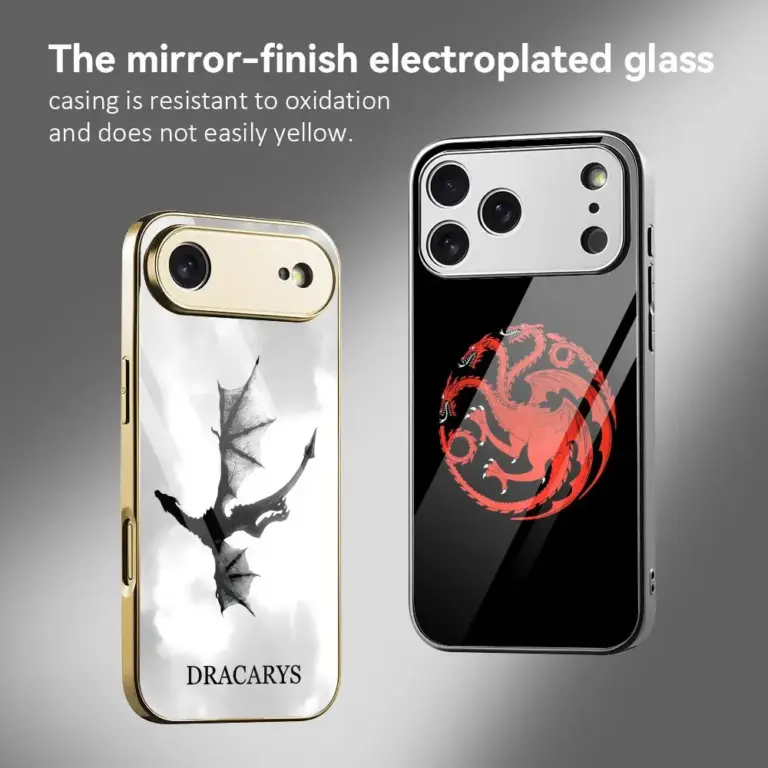 Funda de teléfono TV g-Game of t-Thrones para iPhone 17 16 15 14 13 12 Pro Max Plus, funda de parachoques de Metal galvanizado, parte trasera de vidrio templado