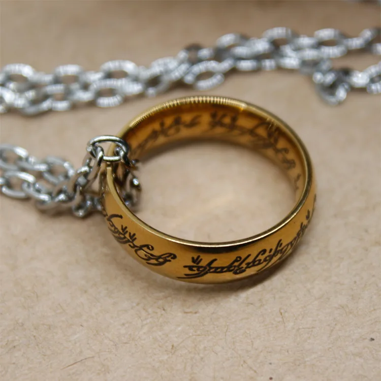 Nuevo Anillo de Acero Inoxidable El Señor de los Anillos, Anillo de la Potencia Tallado y Refinado, Anillo de Boda para Amantes, Joyería de Moda para Hombres y Mujeres