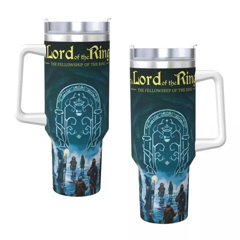L-Lords Of The R-Rings vaso de acero inoxidable tazas de coche de playa taza térmica de 40oz preservación del calor bebida caliente té de la leche botella de agua