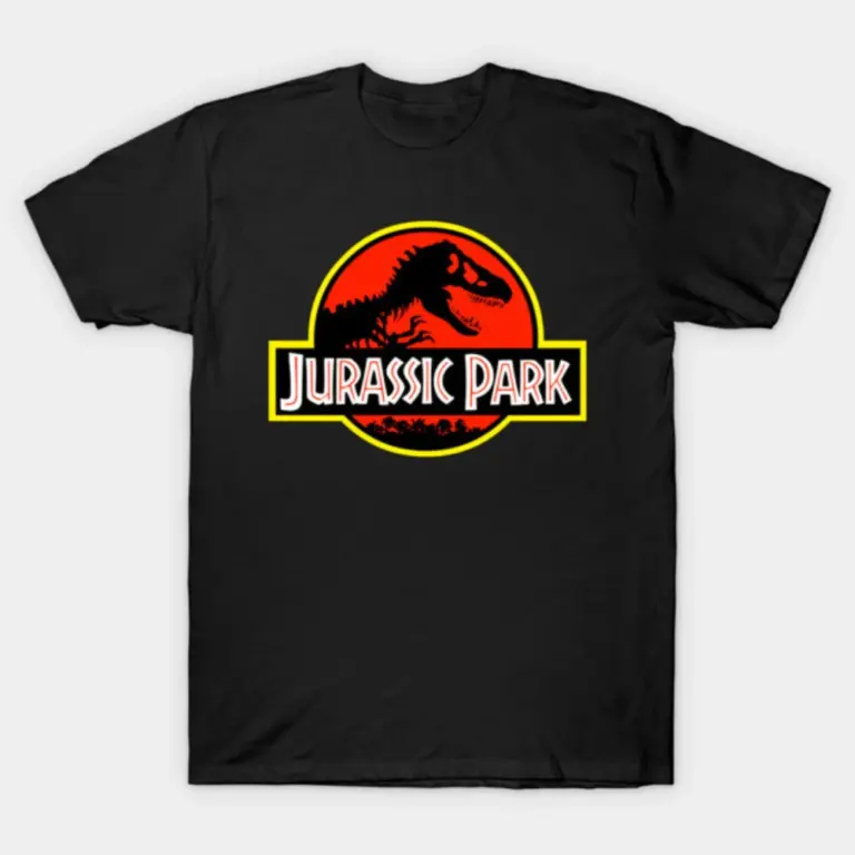 Camiseta de Motociclista de Algodón con Estampado del Logo Original de Jurassic Park, Borde Amarillo Retro 2026, para Hombre y Mujer, Ropa Urbana con Diseño Icónico de Película de Dinosaurios