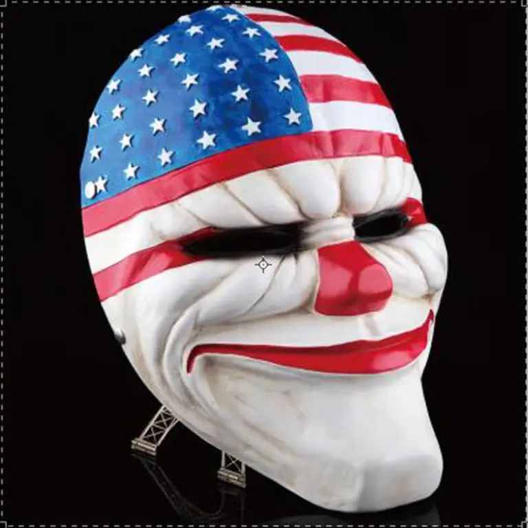 Scary Payday 2-Máscara de resina de The Heist, disfraz de Halloween, payaso de terror, mascarada, fiesta, Carnaval, colecciona vestido elegante
