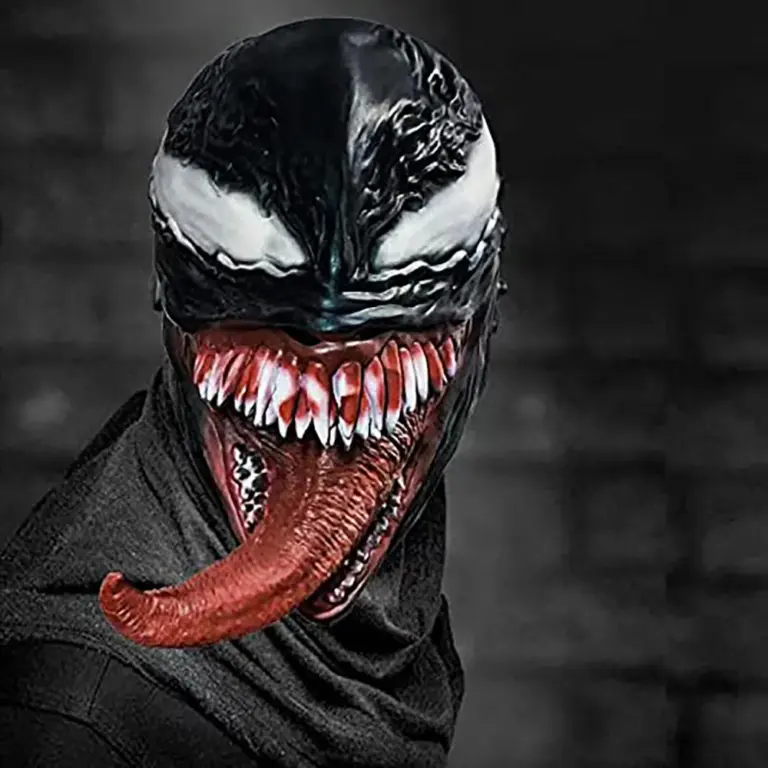 Máscara de Terror de Monstruo con Lengua Larga para Cosplay de Superhéroe, Disfraz de Halloween, Fiesta, Casa Embrujada, Accesorio de Broma