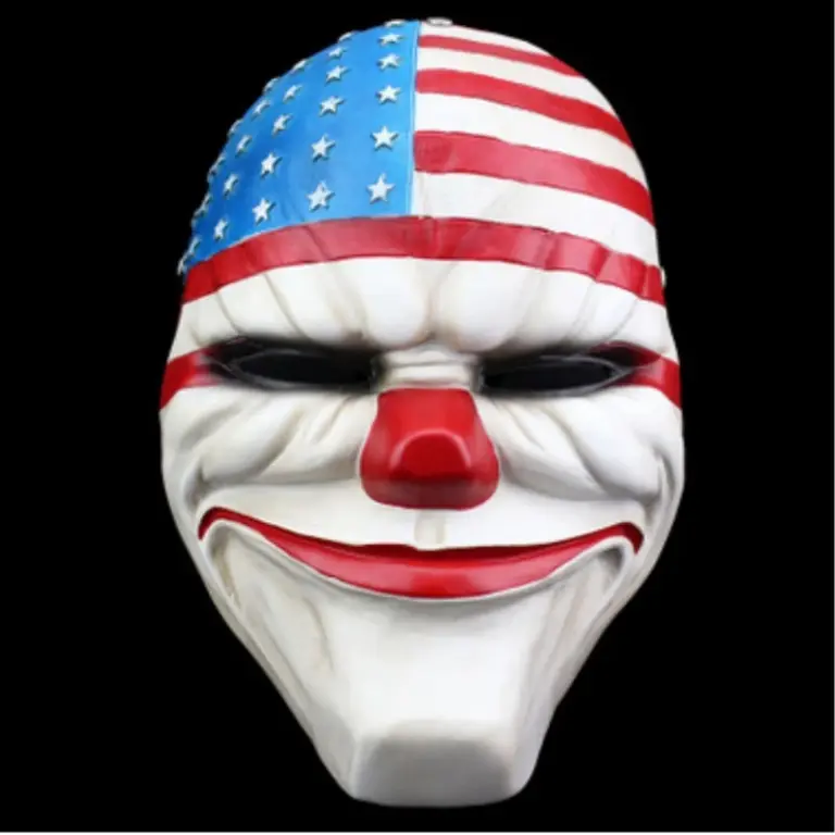 Payday2 máscara The Heist Dallas Wolf cadenas Hoxton Cosplay máscaras de resina Halloween Horror payaso mascarada Carnaval disfraz hombres
