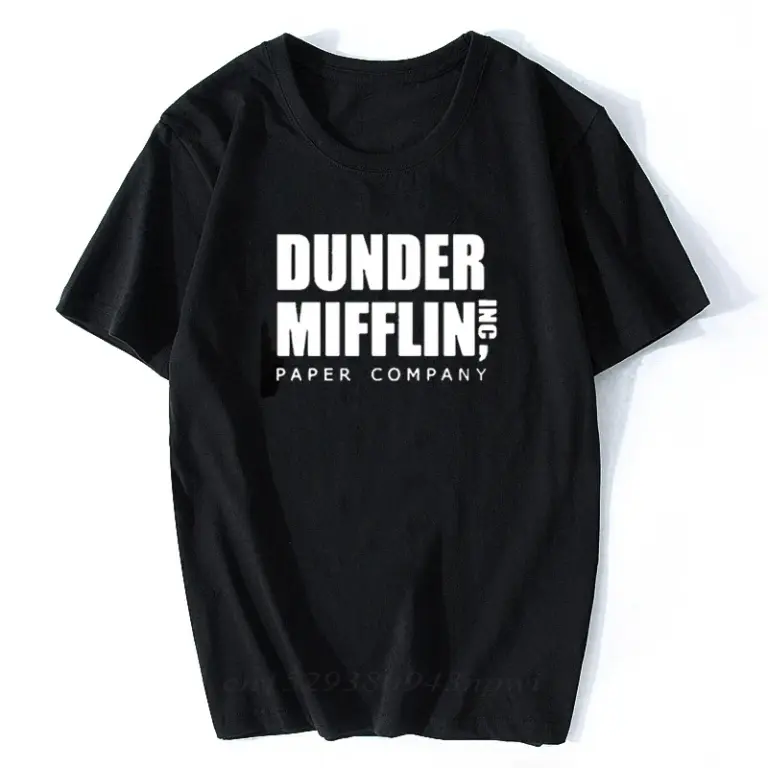 Camiseta de manga corta con cuello redondo para hombre, estilo informal, de The Office Dunder Mifflin, 2024