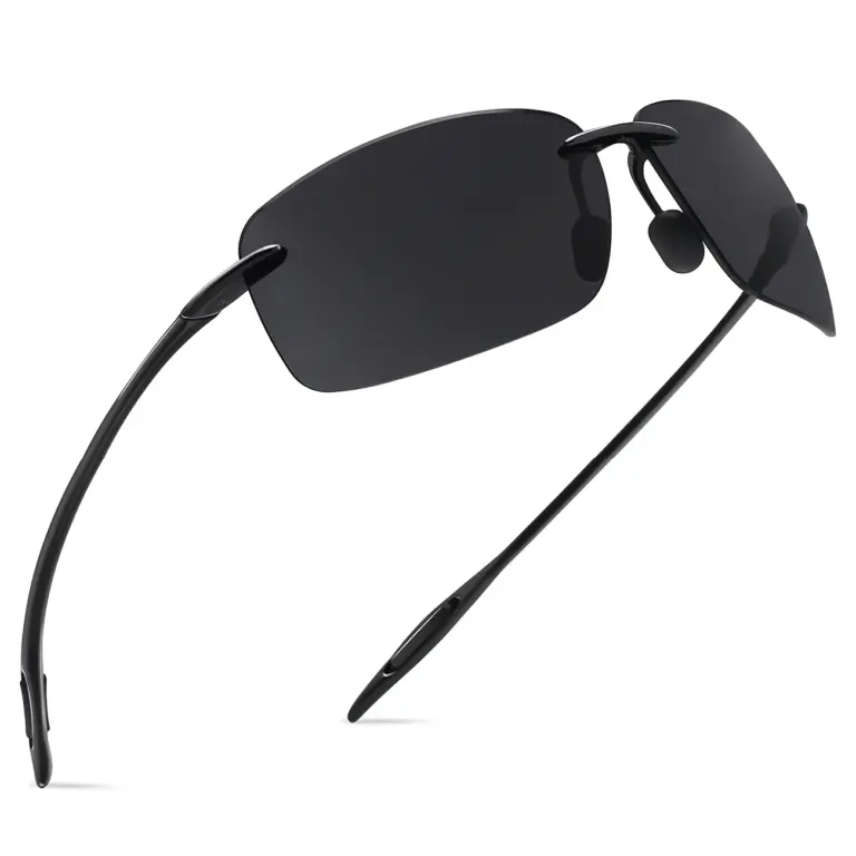 JULI The Matrix gafas de sol deportivas clásicas sin montura para hombre, gafas de sol con montura ultraligera rectangulares para conducir, color naranja, UV400 MJ8009