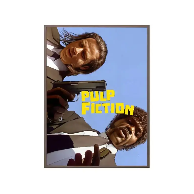 Póster de la película Pulp Fiction, arte de pared adhesivo HD, impresión impermeable, decoración estética para el hogar, sala de estar, dormitorio, bar