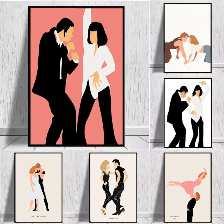 Pósteres de la película La La Land Dancing Grease, impresiones de imágenes para pared, divertidas caricaturas de Pulp Fiction, arte minimalista abstracto, decoración de pintura en lienzo