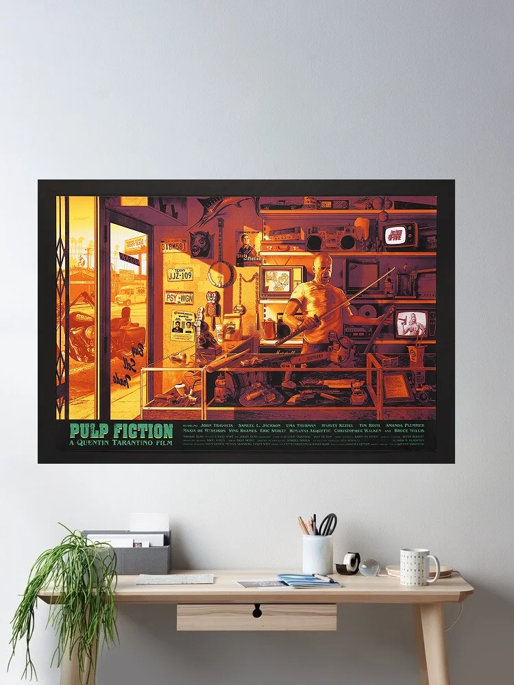 PULP FICTION (1994) Película, Póster de seda con impresión artística, decoración de pared para el hogar