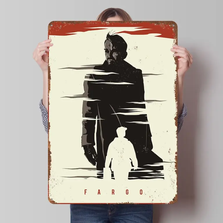 Fargo – Póster Metálico de la Serie de TV, Arte de Pared Personalizado, Letreros Retro Vintage de Hojalata para Decoración de Cuarto de Hombre, Accesorios para Bar de Videojuegos
