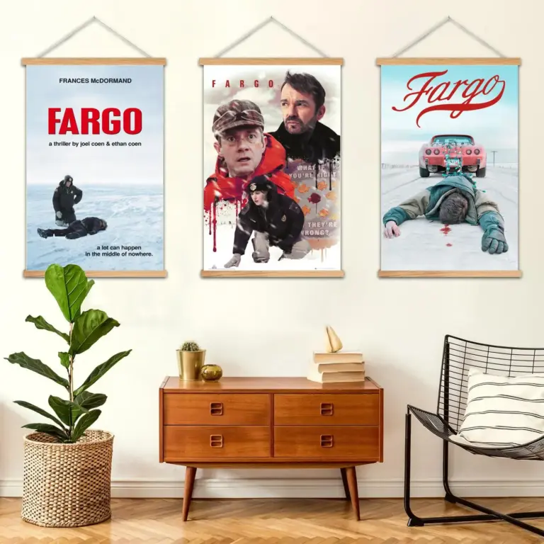 Fargo película pintura de pared enmarcada lienzo póster artístico, arte de pared, familia moderna, decoración de dormitorio, carteles, pintura decorativa