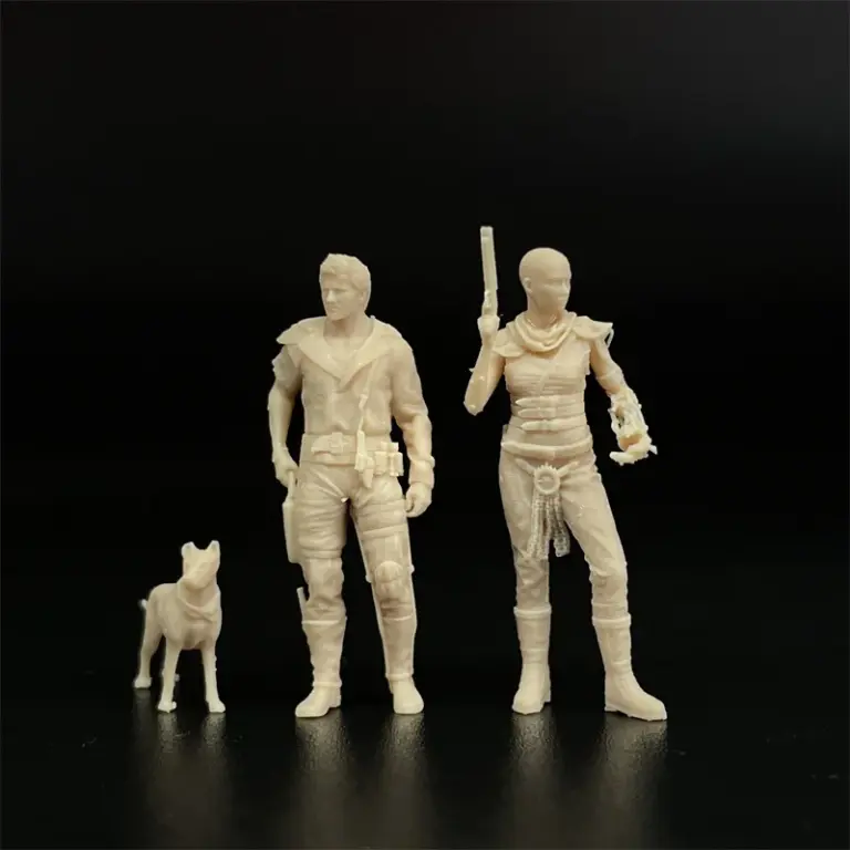 Modelo de resina a escala 1/64, figuras de Max y Furiosa, Mad Max Fury Road Dioramas, muñecas de resina sin pintar, colección en miniatura