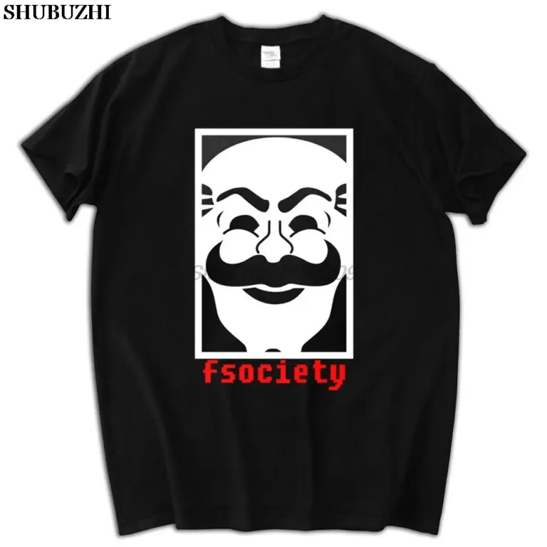 Nueva camiseta de marca de la serie de televisión Mr Robot Anonymous Mask Fsociety Team Hacker Evil Corp, camisetas para hombre