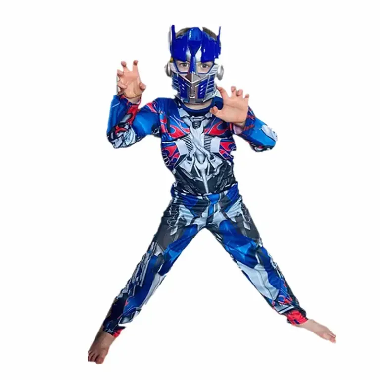 Máscara de Robot de dibujos animados para niños, disfraz de película, armadura de superhéroe, mono, vestido de Halloween para niños, traje de héroe enmascarado, regalo