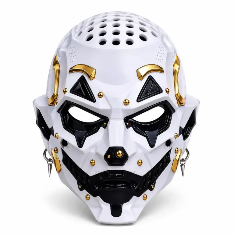 Máscara Mecánica de Demonio, Máscara de Robot Cyberpunk de ABS con Ventilaciones para Disfraces de Halloween y Cosplay