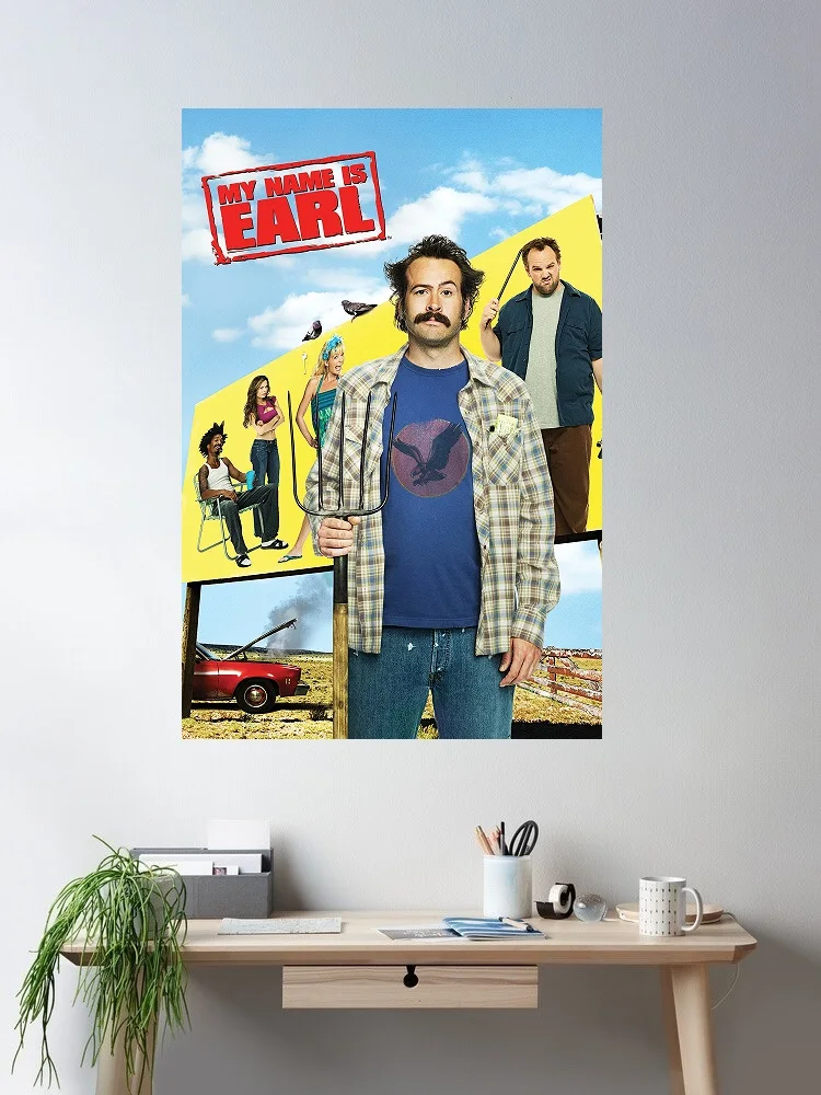 Póster de seda con estampado artístico de la película My Name Is Earl, decoración de pared para el hogar